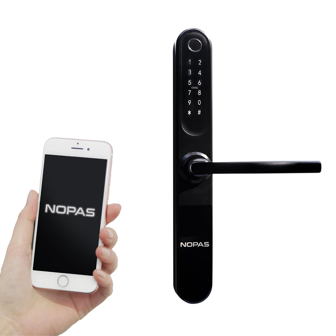 'NEW' NOPAS slimline Black smart Lock '7 in 1' Features designed for the UK market